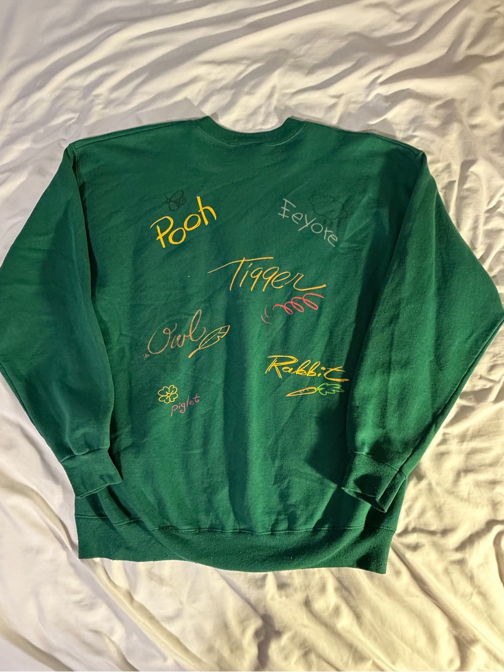 Vintage Green Disney Winnie the Pooh Character Sweatshirt - Picture 2 of 3